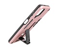 BAOHU Hoesje met Magnetic Stand Hard Case Geschikt voor de Samsung Galaxy A12 - Stand Shockproof Telefoonhoesje - Grip Stand Back Cover - Roze