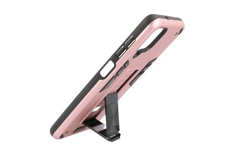 Stand Shockproof Telefoonhoesje - Magnetic Stand Hard Case - Grip Stand Back Cover - Backcover Hoesje voor Samsung Galaxy A12 - Roze