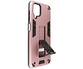 BAOHU Hoesje met Magnetic Stand Hard Case Geschikt voor de Samsung Galaxy A12 - Stand Shockproof Telefoonhoesje - Grip Stand Back Cover - Roze