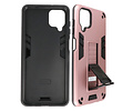 BAOHU Hoesje met Magnetic Stand Hard Case Geschikt voor de Samsung Galaxy A12 - Stand Shockproof Telefoonhoesje - Grip Stand Back Cover - Roze
