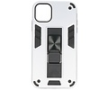 Stand Shockproof Telefoonhoesje - Magnetic Stand Hard Case - Grip Stand Back Cover - Backcover Hoesje voor iPhone XR - Zilver