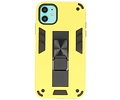 Stand Shockproof Telefoonhoesje - Magnetic Stand Hard Case - Grip Stand Back Cover - Backcover Hoesje voor iPhone XR - Geel