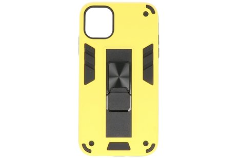 BAOHU Hoesje met Magnetic Stand Hard Case Geschikt voor de iPhone XR - Stand Shockproof Telefoonhoesje - Grip Stand Back Cover - Geel