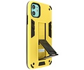 Stand Shockproof Telefoonhoesje - Magnetic Stand Hard Case - Grip Stand Back Cover - Backcover Hoesje voor iPhone XR - Geel