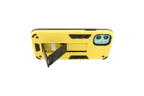 BAOHU Hoesje met Magnetic Stand Hard Case Geschikt voor de iPhone XR - Stand Shockproof Telefoonhoesje - Grip Stand Back Cover - Geel