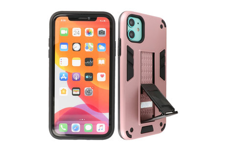 BAOHU Hoesje met Magnetic Stand Hard Case Geschikt voor de iPhone XR - Stand Shockproof Telefoonhoesje - Grip Stand Back Cover - Roze
