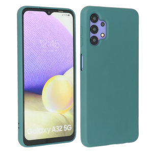 BAOHU Hoesje Geschikt voor de Samsung Galaxy A32 5G - Fashion Color Backcover Telefoonhoesje - Donker Groen