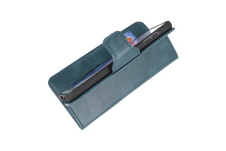 Zakelijke Book Case Telefoonhoesje - Portemonnee Hoesje - Pasjeshouder Wallet Case - Geschikt voor OnePlus 9 - Blauw