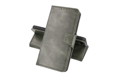 Zakelijke Book Case Telefoonhoesje - Portemonnee Hoesje - Pasjeshouder Wallet Case - Geschikt voor OnePlus 9 - Donker Groen