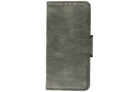 Zakelijke Book Case Telefoonhoesje - Portemonnee Hoesje - Pasjeshouder Wallet Case - Geschikt voor OnePlus 9 - Donker Groen