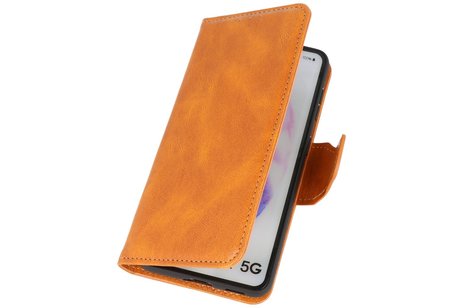 Zakelijke Book Case Telefoonhoesje - Portemonnee Hoesje - Pasjeshouder Wallet Case - Geschikt voor OnePlus 9 Pro - Bruin