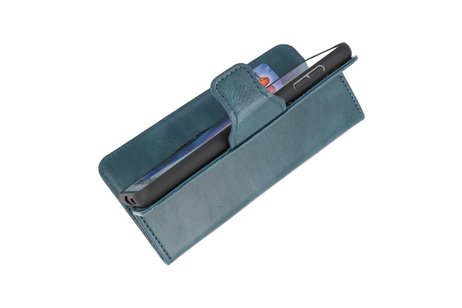 BAOHU Zakelijke Book Case Telefoonhoesje - Portemonnee Hoesje - Pasjeshouder Wallet Case - Geschikt voor Motorola Moto G30 en Moto G10 - Blauw