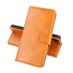 Zakelijke Book Case Telefoonhoesje - Portemonnee Hoesje - Pasjeshouder Wallet Case - Geschikt voor Motorola Moto G30 en Moto G10 - Bruin