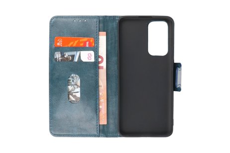 BAOHU Zakelijke Book Case Telefoonhoesje Geschikt voor OnePlus 9 - Portemonnee Hoesje - Pasjeshouder Wallet Case - Blauw
