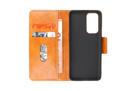 Zakelijke Book Case Telefoonhoesje - Portemonnee Hoesje - Pasjeshouder Wallet Case - Geschikt voor OnePlus 9 - Bruin