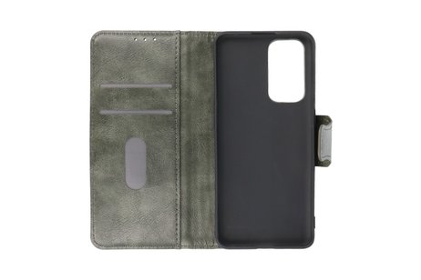 BAOHU Zakelijke Book Case Telefoonhoesje Geschikt voor OnePlus 9 - Portemonnee Hoesje - Pasjeshouder Wallet Case - Donker Groen