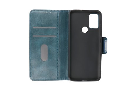 BAOHU Zakelijke Book Case Telefoonhoesje - Portemonnee Hoesje - Pasjeshouder Wallet Case - Geschikt voor Motorola Moto G30 en Moto G10 - Blauw