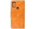 Zakelijke Book Case Telefoonhoesje - Portemonnee Hoesje - Pasjeshouder Wallet Case - Geschikt voor Motorola Moto G30 en Moto G10 - Bruin