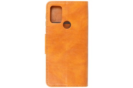 Zakelijke Book Case Telefoonhoesje - Portemonnee Hoesje - Pasjeshouder Wallet Case - Geschikt voor Motorola Moto G30 en Moto G10 - Bruin