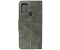 BAOHU Zakelijke Book Case Telefoonhoesje - Portemonnee Hoesje - Pasjeshouder Wallet Case - Geschikt voor Motorola Moto G30 en Moto G10 - Donker Groen