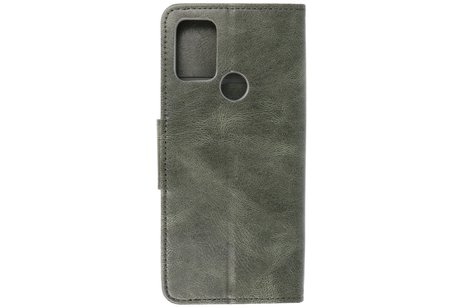 BAOHU Zakelijke Book Case Telefoonhoesje - Portemonnee Hoesje - Pasjeshouder Wallet Case - Geschikt voor Motorola Moto G30 en Moto G10 - Donker Groen