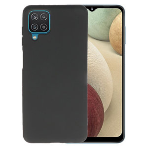 Hoesje Geschikt voor de Samsung Galaxy A12 - Fashion Color Backcover Telefoonhoesje - Zwart