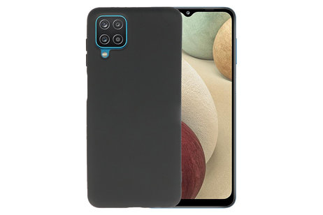 Hoesje Geschikt voor de Samsung Galaxy A12 - Fashion Color Backcover Telefoonhoesje - Zwart