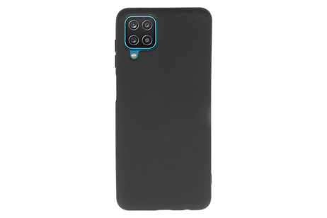 Hoesje Geschikt voor de Samsung Galaxy A12 - Fashion Color Backcover Telefoonhoesje - Zwart