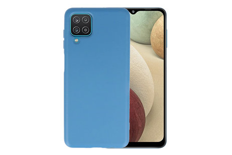 Hoesje Geschikt voor de Samsung Galaxy A12 - Fashion Color Backcover Telefoonhoesje - Navy
