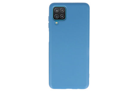 Hoesje Geschikt voor de Samsung Galaxy A12 - Fashion Color Backcover Telefoonhoesje - Navy