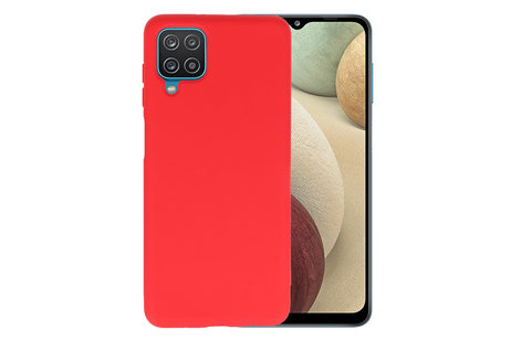 BAOHU Hoesje Geschikt voor de Samsung Galaxy A12 - Fashion Color Backcover Telefoonhoesje - Rood