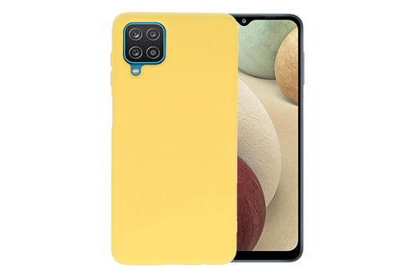 Hoesje Geschikt voor de Samsung Galaxy A12 - Fashion Color Backcover Telefoonhoesje - Geel