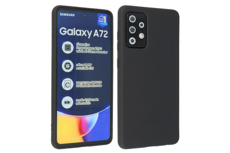 BAOHU Hoesje Geschikt voor de Samsung Galaxy A72 / A72 5G - Fashion Color Backcover Telefoonhoesje - Zwart