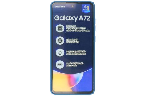 BAOHU Hoesje Geschikt voor de Samsung Galaxy A72 / A72 5G - Fashion Color Backcover Telefoonhoesje - Navy