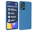 BAOHU Hoesje Geschikt voor de Samsung Galaxy A72 / A72 5G - Fashion Color Backcover Telefoonhoesje - Navy