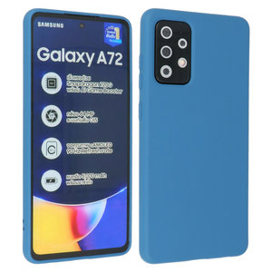 BAOHU Hoesje Geschikt voor de Samsung Galaxy A72 / A72 5G - Fashion Color Backcover Telefoonhoesje - Navy