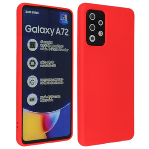 BAOHU Hoesje Geschikt voor de Samsung Galaxy A72 / A72 5G - Fashion Color Backcover Telefoonhoesje - Rood