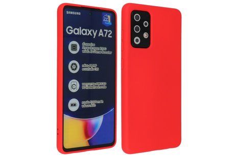 BAOHU Hoesje Geschikt voor de Samsung Galaxy A72 / A72 5G - Fashion Color Backcover Telefoonhoesje - Rood