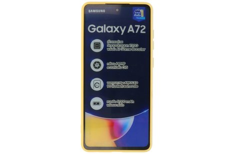 BAOHU Hoesje Geschikt voor de Samsung Galaxy A72 / A72 5G - Fashion Color Backcover Telefoonhoesje - Geel