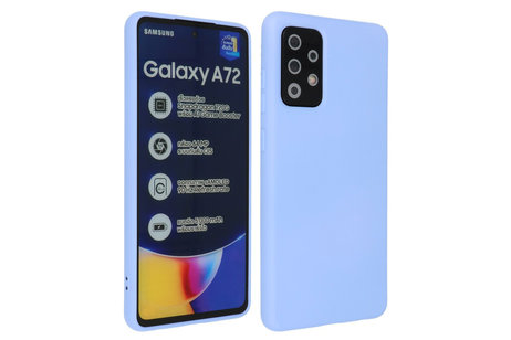 BAOHU Hoesje Geschikt voor de Samsung Galaxy A72 / A72 5G - Fashion Color Backcover Telefoonhoesje - Paars