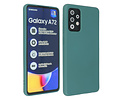 BAOHU Hoesje Geschikt voor de Samsung Galaxy A72 / A72 5G - Fashion Color Backcover Telefoonhoesje - Donker Groen