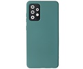 BAOHU Hoesje Geschikt voor de Samsung Galaxy A72 / A72 5G - Fashion Color Backcover Telefoonhoesje - Donker Groen