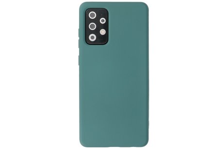 BAOHU Hoesje Geschikt voor de Samsung Galaxy A72 / A72 5G - Fashion Color Backcover Telefoonhoesje - Donker Groen