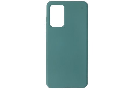 BAOHU Hoesje Geschikt voor de Samsung Galaxy A72 / A72 5G - Fashion Color Backcover Telefoonhoesje - Donker Groen