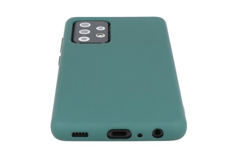 BAOHU Hoesje Geschikt voor de Samsung Galaxy A72 / A72 5G - Fashion Color Backcover Telefoonhoesje - Donker Groen
