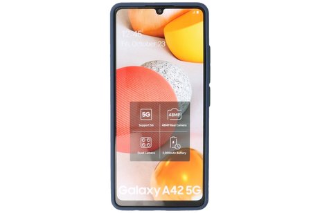 BAOHU Hoesje Geschikt voor de Samsung Galaxy A42 5G - Hard Case Backcover Telefoonhoesje - Blauw