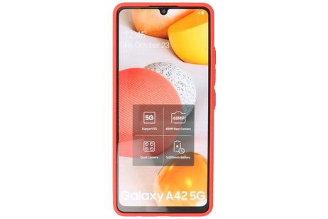 BAOHU Hoesje Geschikt voor de Samsung Galaxy A42 5G - Hard Case Backcover Telefoonhoesje - Rood