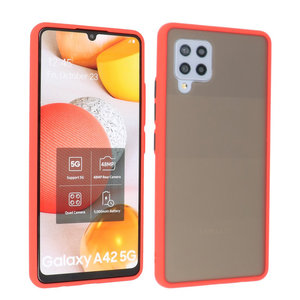 BAOHU Hoesje Geschikt voor de Samsung Galaxy A42 5G - Hard Case Backcover Telefoonhoesje - Rood