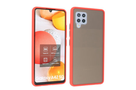 BAOHU Hoesje Geschikt voor de Samsung Galaxy A42 5G - Hard Case Backcover Telefoonhoesje - Rood