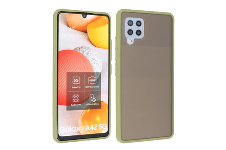 BAOHU Hoesje Geschikt voor de Samsung Galaxy A42 5G - Hard Case Backcover Telefoonhoesje - Groen